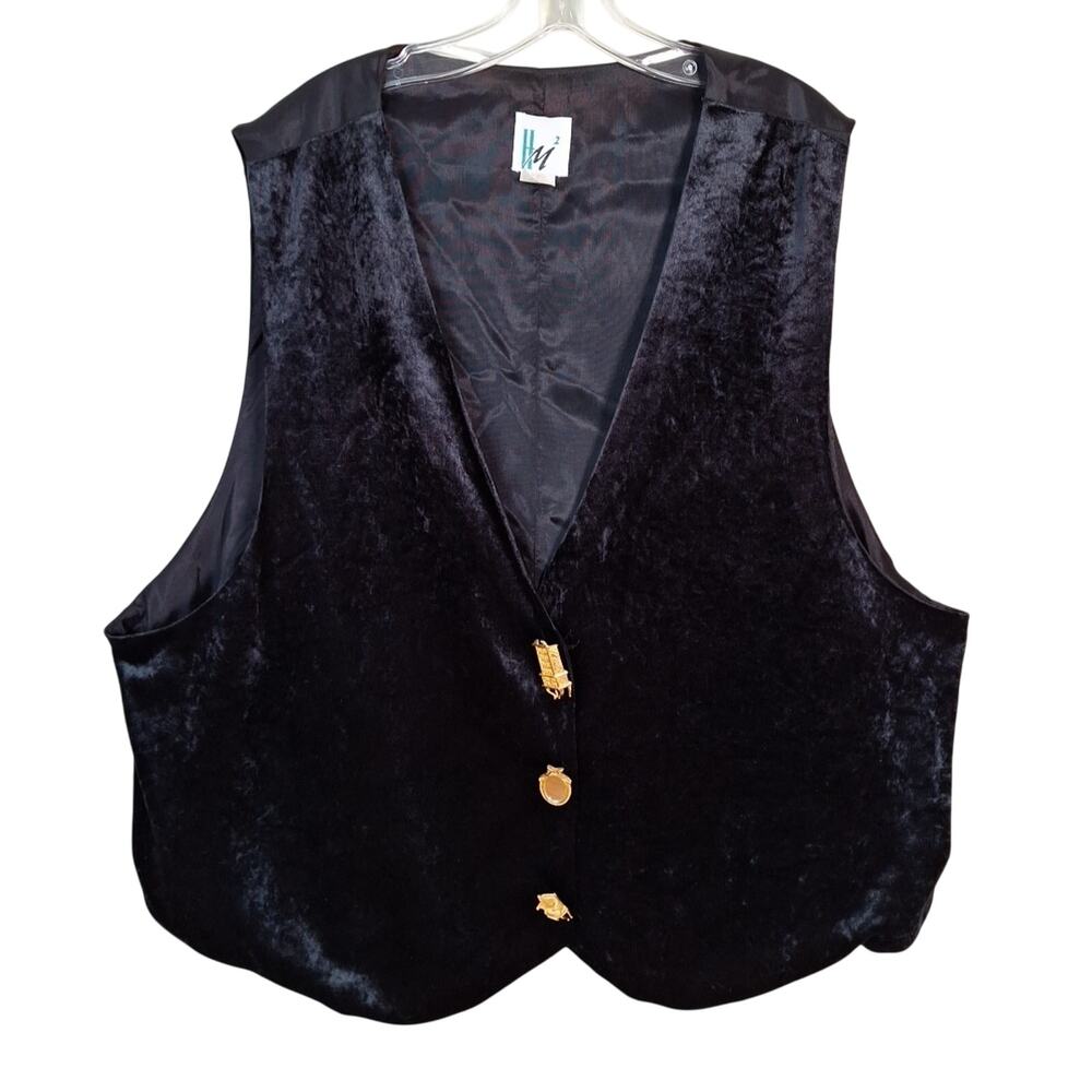 Vintage Velvet Vest with Gold Accents